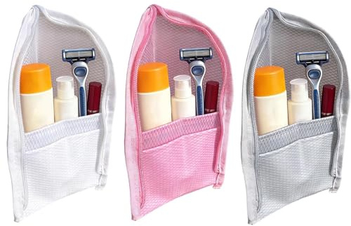 Sac De Toilette Debout Conteneur En Mesh Imperméable | Pack 3 Trousses De Toilette Debout Avec Fermeture Éclair Pour Femmes Salle De Bain Douche Croisiere Hygiene Beaute Soins De