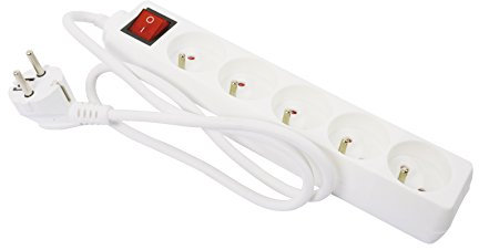 Gefotech 8059 Bloc 5 prises 16A+T avec interrupteur 3G1 mm2 Câble 1 m