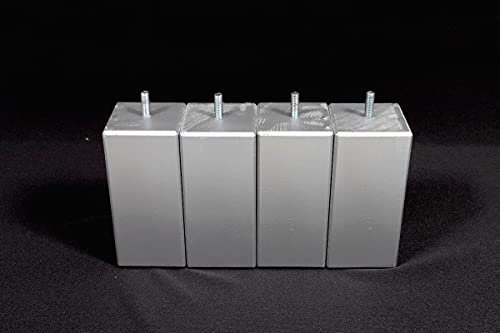 Hévéa Sélection Jeu de 4 Pieds Bois carré Silver 15 cm 70 x 70 PDSCARRE15S
