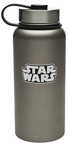 Zak! Designs Stainless Steel Water Bottle with Screw-on Lid and Star Wars Graphics, Leak-Proof Single Wall Construction, BPA-Free, 39oz.