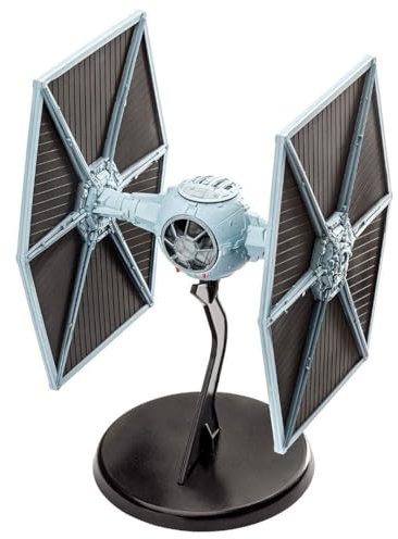 Revell Model Set 63605 Star Wars TIE Fighter 1:110 Scale Unbuilt/Unpainted Plastic Model Kit with Contacta Professional Glue, Paintbrush & Selected Aqua Color Paints