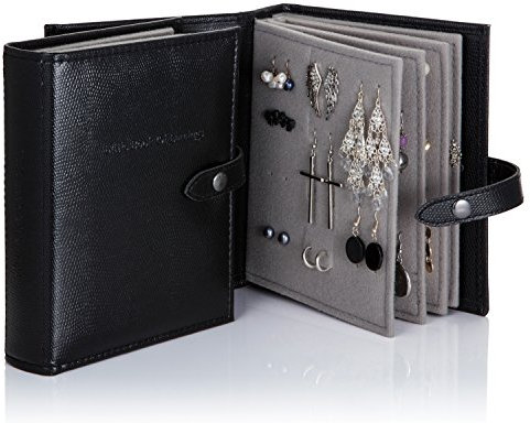 Little Book Of Earrings Storage - Mock Crocodile Black