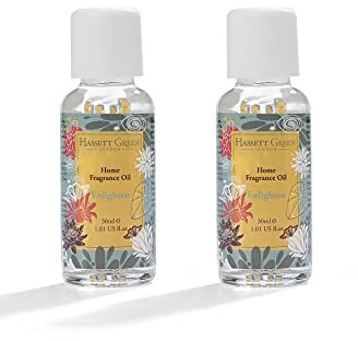 Hassett Green London Enlighten with Patchouli Base Notes Fragrance Oil - Two 30ml Glass Bottles - Suitable for Ultrasonic Diffusers Humidifiers & More