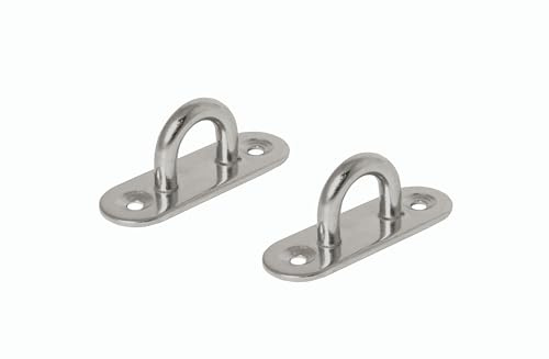 Docks gmar32 Set 2 Plattenspieler zu Auge – Edelstahl – 714 kg – Durchmesser Fil 8 mm – Stichmaß 20 mm – Maße Platin 80 x 26 mm, grau, 2-teiliges Set
