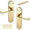 Set of 200mm Polished Brass Victorian Regency Latch Handles