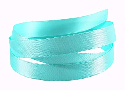 Satinband, 10 mm, Geschenkband, in mehreren Farben, 23 m lang, erhältlich in vielen Farben (Aqua)