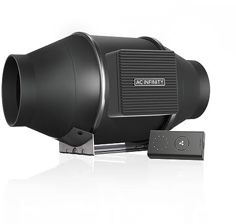 AC Infinity CLOUDLINE S4, 4” Inline Duct Fan, Quiet & Energy Efficient, 205 CFM, 28 dBA, Compatible with AV Equipment