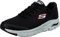 Skechers Arch FIT, Zapatillas Hombre, Black Textile Synthetic Red Trim, 43 EU