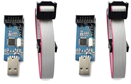 Hailege 2pcs 51 AVR ATMEGA8 Programmierer USBasp USB ISP Downloader 10 Pin USB Programmer 3,3V/5V mit 10P Datenkabel
