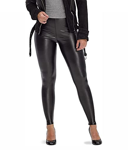 HUE womens Sleek Effect High Waist Leggings
