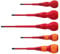 VESSEL Ball Grip VDE Screwdrivers (Insulated) Phillips/Flat, Set of 5 pcs