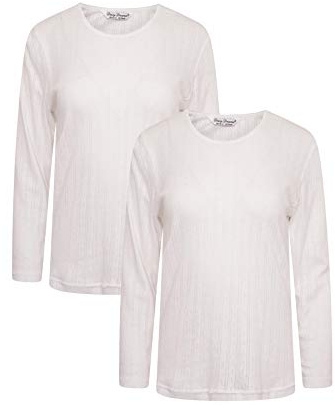 Daisy Dreamer Pack of 2 Womens Thermal Long Sleeve Top Ladies Warm Winter Baselayer Tops Thermals