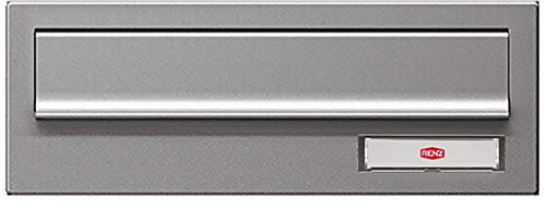 RENZ/Mauerdurchwurf-Briefkasten Durchwurf-Postkasten/RAL-Farbe 9007 Kastenbreite 300 mm/Tiefe 180-250 mm/Stahl - mit Namensschild/Dein-Briefkasten.de