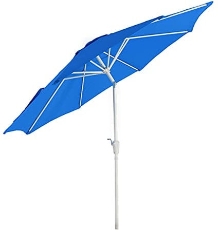 Mendler Sonnenschirm N18, Gartenschirm, Ø 2,7m neigbar Polyester/Alu 5kg - blau