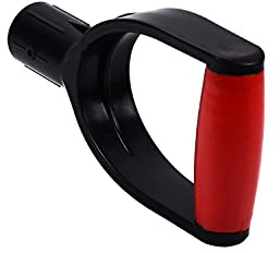 Auniwaig Ersatzgriff für Schaufel mit D-Griff, 32 mm Innendurchmesser, Gartenspaten, Gabel, Schneeschaufel, Rechen, Griff für Graben und Rechen, PVC, 1 Stück, rot schwarz, 193 mm lang, 105 mm dick