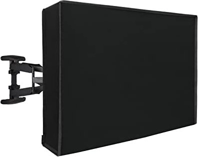 Easy-Going Waterproof Outdoor TV Cover for 60-65 inch TV with Bottom Cover, Thick Fabric, Dustproof and Weatherproof TV Cover with Remote Control Pocket, Black