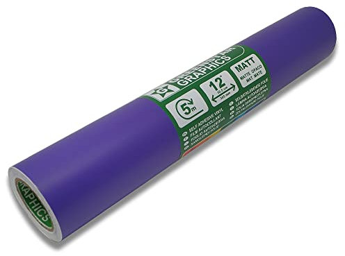GREENSTAR GRAPHICS SELBSTKLEBENDEFOLIE ROLLE (500cm X 30.5cm) Klebefolie/Dekofolie/Möbelfolie/Bastelfolie/Plotterfolie für Bastelprojekte, Heimwerker, Aufkleber (5m VIOLETT MATT)