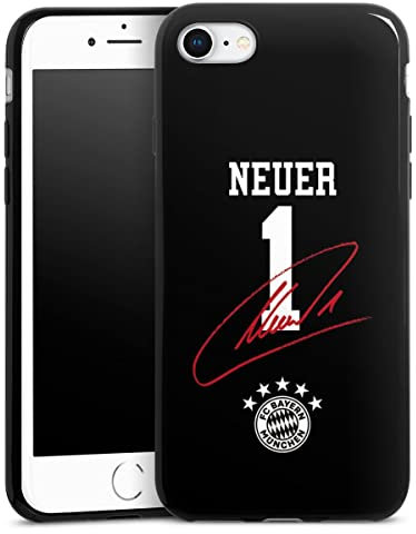 Slim Case extra dünn kompatibel mit Apple iPhone 8 Silikon Handyhülle schwarz Hülle FC Bayern München FCB Manuel Neuer