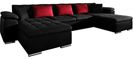 Mirjan24 Ecksofa Wicenza, Design Big Sofa Eckcouch Couch, mit Schlaffunktion Bettfunktion, Wohnlandschaft, U-Form, Große Farbauswahl (Kronos 07 + Kronos 02)