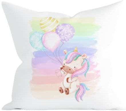 Farbklecks-Collection Einhorn Regenbogen Ballons ca. 40 x 40 cm personalisierbar mit Namen