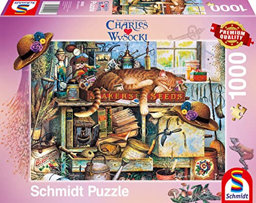 Schmidt Spiele 59992 Charles Wysocki, Remington, der Gärtner, 1000 Teile Puzzle