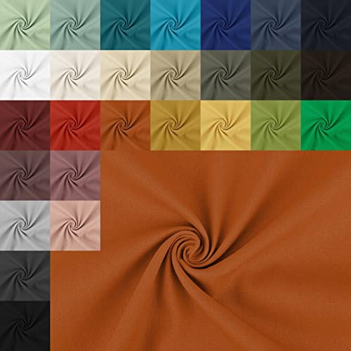 Canvas stabiler Stoff Meterware - reißfester Taschenstoff - schwerer Baumwollstoff - Baumwolle Uni - Trachtenstoff - Panama - 50 x 150 cm, Farbe: 036 orange