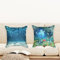 Ulticool - Kissenhülle - Ozean Meer Stille Frieden Tauchen Aquarium Strand - Set von 2 Motiven – 45 cm x 45 cm - Dekokissen ohne Füllung - Kissenbezug Zubehör für Sofa/Bett - Blau