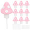 Gadpiparty 10 x Pilz-Cupcake-Topper, Mini-Pilze, Kuchendekoration, Wald, Cupcake-Topper, Kuchendekorationen für Geburtstag, Babyparty, Partyzubehör, Rosa