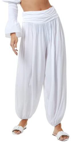 STAR FASHION Womens Italian Hareem Trouser Ladies Full Length Plain Baggy Harem Ali Baba Pants Jersey Waistband Casual Wear