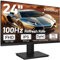 KOORUI 24 Zoll Monitor mit Lautsprecher, Rahmenlos Bildschirm, IPS PC Monitor, FHD 1080P, HDMI 1.4 (100Hz) & VGA(60Hz), VESA 75 x 75 mm,Adaptive Sync, Eye Care