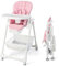 COSTWAY Folding Baby High Chair, Adjustable Toddlers Highchair with Storage Basket, Removable Double Trays, 5 Point Harness, 4 Lockable Wheels, Infant Feeding Chair Suitable from 6-36 Months (Pink)