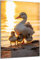 DARO Design - Wand-Bild auf 6mm HDF 40x30 cm Ente Küken Sonnenuntergang - Wand-Deko Bilder Geschenk