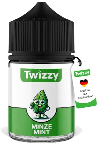 Twizzy Minze Lebensmittelaroma 60ml - Aromakonzentrat | Aromatropfen für Getränke, Cocktails, Kaffee, Desserts und Eis, vegan, zuckerfrei, laktosefrei, mit Tropfer