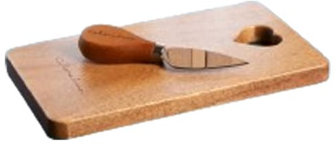 TAGLIERE ACACIA + COLTELLINO 20,5x12x1,5 CLARALUNA 2024 BOMBONIERA IDEA REGALO MATRIMONIO ANNIVERSARIO PROMESSA