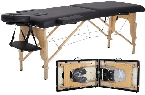 PayLessHere Massage Bed Portable Massage Table 24 inch Wide Lash Bed 2 Folding Height Adjustable Spa Table with Non-Woven Bag for Spa Footmassage Facial CareSpa Tattoo