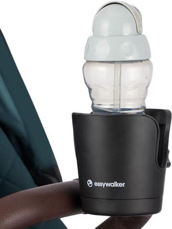 Easywalker Becherhalter, Für Easywalker Kinderwagen und Buggys mit Unique Accessory System, Einfach zu befestigen und abzunehmen, Für Trinkflaschen - Schwarz