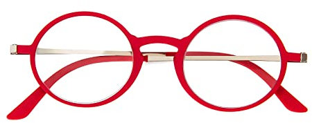 KoKoBin Ultradünne ultraleicht Anti-Blaulicht Lesebrille mit Etui Tragbare Anti-Glare-Brille (Rot, 3, Dioptrien)