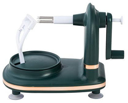 Pelador de Manzanas Pelador de frutas giratorio de manivela, pelador de peras, pelador de patatas para Cocina (Color : Dark Green, Size : 21x12x15.5cm)