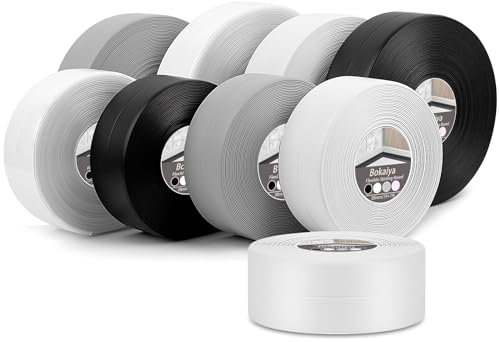 Bokaiya Bath Sealant Strip, 6m/19.7ft, Self-Adhesive Caulk Strip Sealant Tape, Anti Mould Waterproof Sealing Tape for Kitchen, Bathroom, Toilet, Wall Corner and Sink with Sealing Tool, White