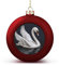 Weihnachtskugeln, weißer Schwan-Druck, Weihnachtsschmuck, Weihnachtsbaumschmuck, festliche Ornamente, Feiertagsschmuck