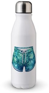 MAXIKIWI Einwandige Wasserflasche mit Schraubverschluss, nicht isoliert, leichtes Aluminium, BPA-frei, auslaufsicher, Strandurlaub, 500 ml