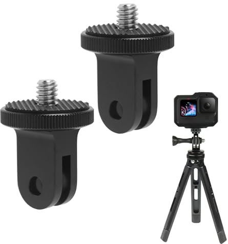 Tripod Mount Adapter for Gopro 2 Packs, Aluminium 1/4-20 Camera Mount Conversion Tripod Adapter Compatible with GoPro Mounts, Insta360, Sony, Xiaomi Yi, or Other Action Cameras