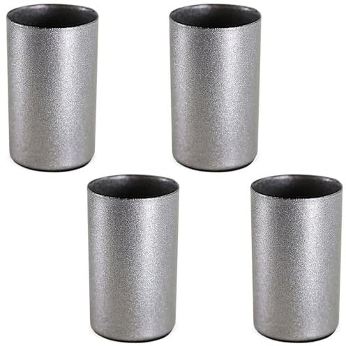 4er Set Kerzenhalter magnetisch aus Metall - Moderne, minimalistische Stabkerzenhalter für DIY Adventskranz Silber matt, Ø 2,3 x 4 cm - Kerzenleuchter für Stabkerzen, Kerzenständer als Tischdeko