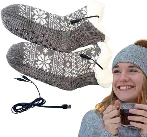 Calcetines con calefacción, Calcetines eléctricos con batería Recargable, Calcetines calefactables para Mujeres, Hombres y Mujeres, Calcetines eléctricos de calefacción de Completa para