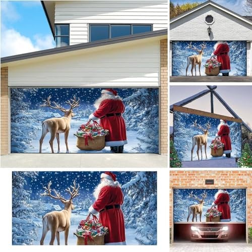 Schneeflocken Partner Garagentor Set Weihnachten Weihnachten Garagentor Set Weihnachten Garagentor Banner Garagentor Weihnachtsdeko Urlaub Garagentor Partner Weihnachtsset Party Dekoration (D