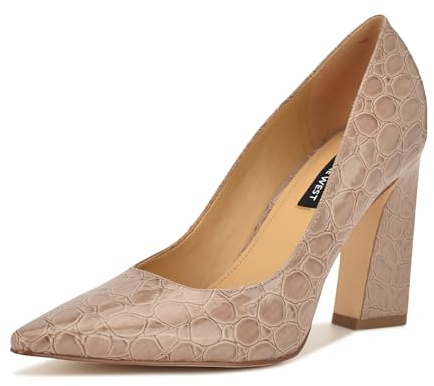 Nine West Women's Tamant Pump, Light Natural Croco Patent 110, 8