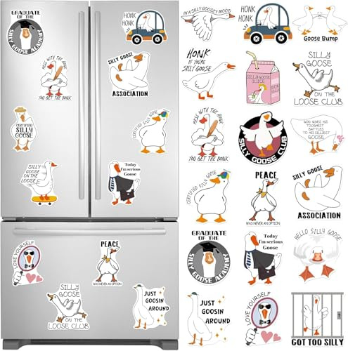 20 PCS Silly Goose Funny Refrigerator Magnets,Cruise Door Magnets Decorations Funny Cruise Ship Door Magnets Magnetic Reusable Magnet