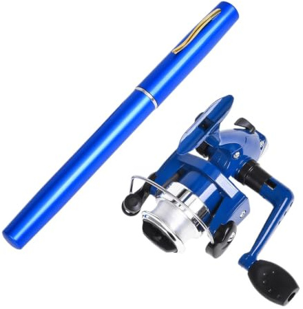 Stift Angelrute - Teleskoprute mit Rolle für Fliegenfischen,99cm Rute, rutschfeste Ausrüstung, tragbares Angel-Set für Frauen Männer Angler an See Hafen Meer Stausee Teich