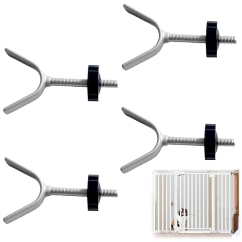 Xyvor 4 Stück Y Spindel für Treppenschutzgitter, Ohne Bohren, Y-Spindel Druckschrauben M10, Treppengitter Druckschrauben, Y-Förmiger Adapter für Babygitter, Kindergitter, Geländer (Schwarz)