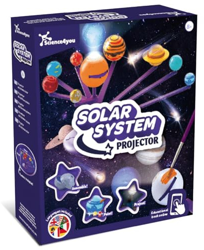 Science4you Système Solaire 3D avec Projecteur - Crée, Assemble et Peins Ton Propre Système Solaire, Jouet de Astronomie pour Garçons et Filles, Cadeau Original pour Enfants de 8 9 10 11 12+